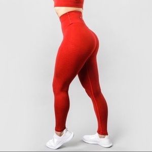 M Red Alphalete Halo Leggings